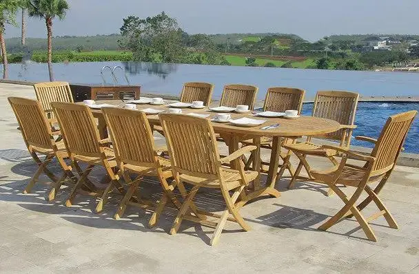 Teak Cambria 11-Piece Extension Dining Set – Fully Coordinated Outdoor Collection