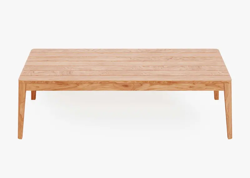 Teak Outdoor Coffee Table with Tapered Legs – Natural Wood Elegance by Outer