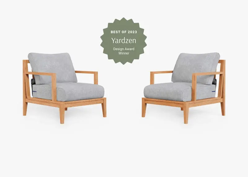 Teak Outdoor Conversation Set with Armchairs by Outer
