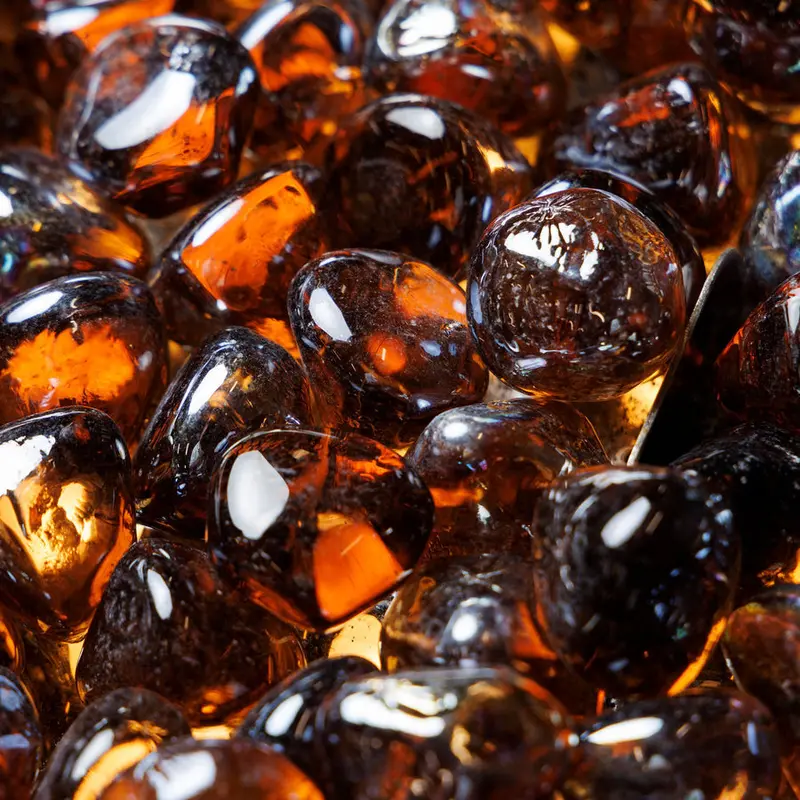 Tempered Fire Glass Diamonds – Premium Cut Fire Pit Accent Stones