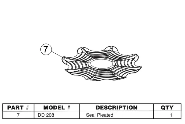 Trident Pleated Seal Replacement DD-208