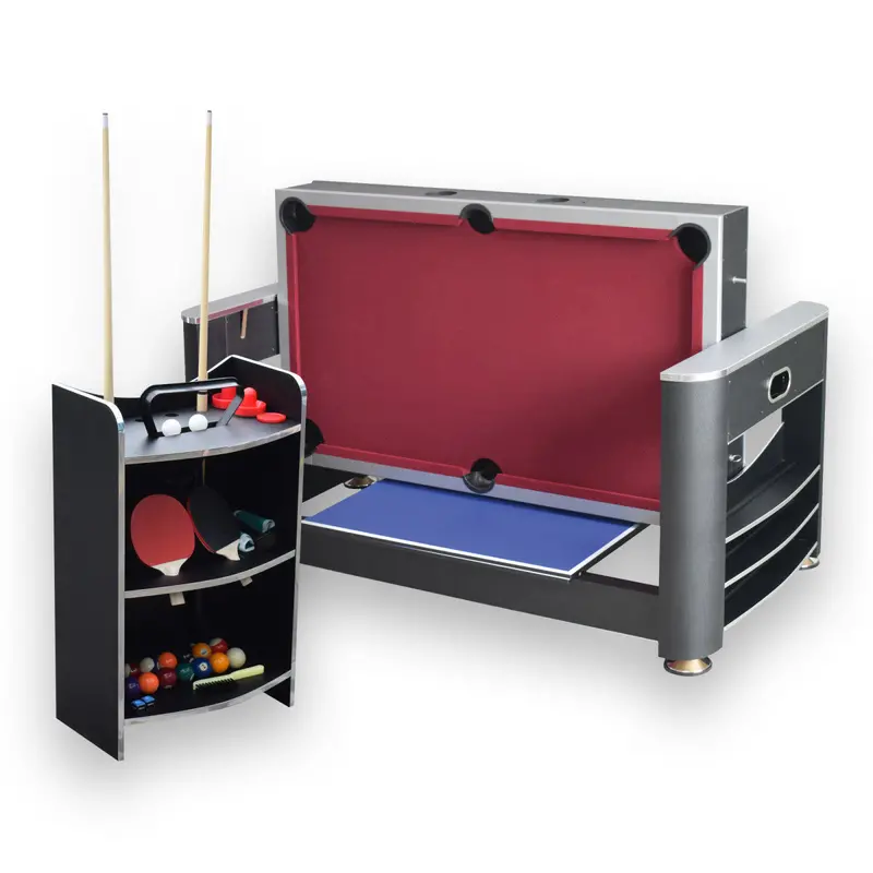 Triple Threat 6-Foot 3-in-1 Convertible Game Table: Billiards, Ping Pong & Air Hockey