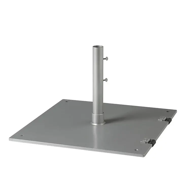 Tropitone 24″ Square Steel Plate Wheeled Umbrella Base — 2″ Pole Fit