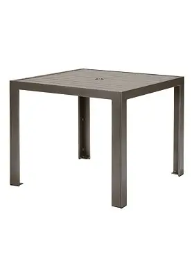 Tropitone 36-Inch Aluminum Slat Square ADA-Compliant Dining Umbrella Table