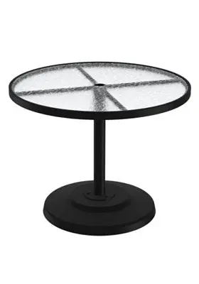 Tropitone 36-Inch Round Acrylic Pedestal Dining Table with Umbrella Hole (Knock-Down)