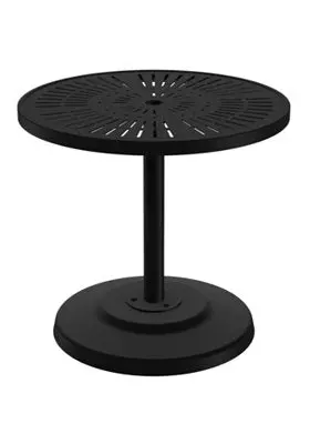 Tropitone LaStratta 30″ Round Pedestal Dining Table with Umbrella Hole (Knockdown)