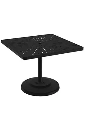 Tropitone LaStratta 36″ Square Pedestal Dining Table with Umbrella Hole (Knockdown)