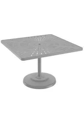 Tropitone LaStratta 42″ Square Pedestal Dining Table with Umbrella Hole (Knockdown)