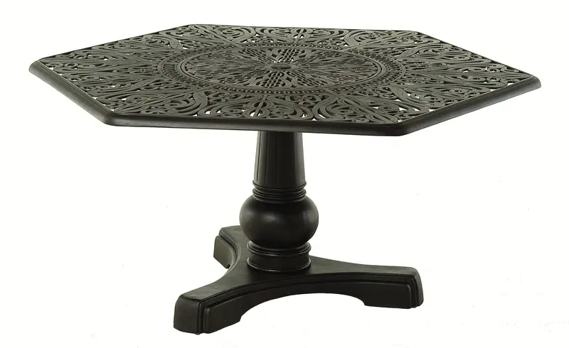 Tuscany Hexagonal Inlaid Lazy Susan Dining Table – 54″ Diameter