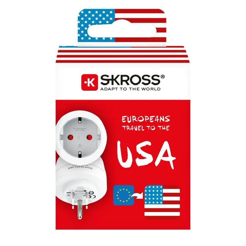 USA Plug Adapter – Universal Travel Converter for European Devices in North America
