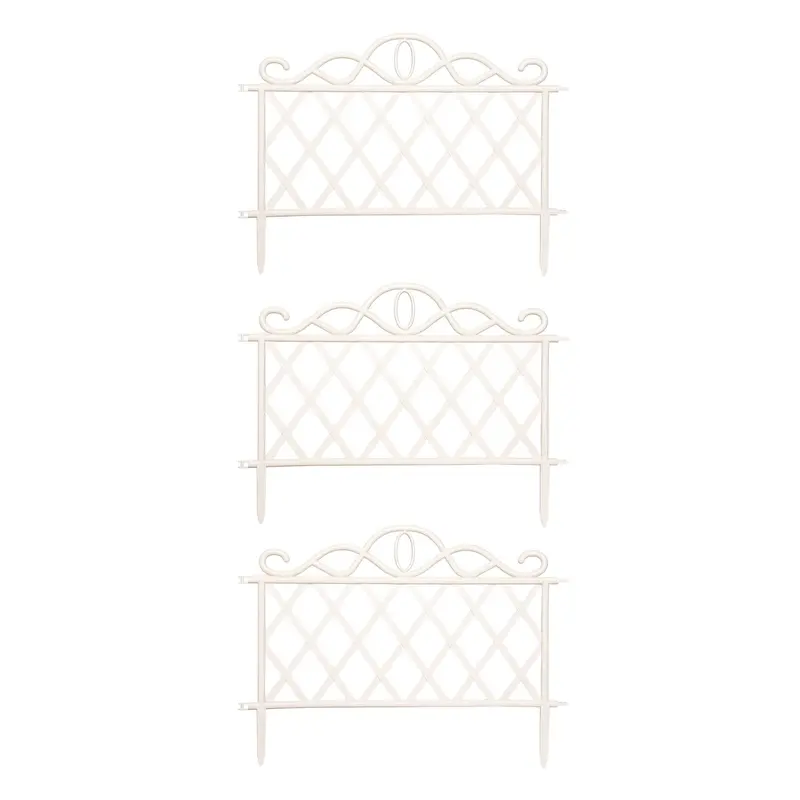 White Plastic Lawn Edging Border – 27cm Length, 3-Pack