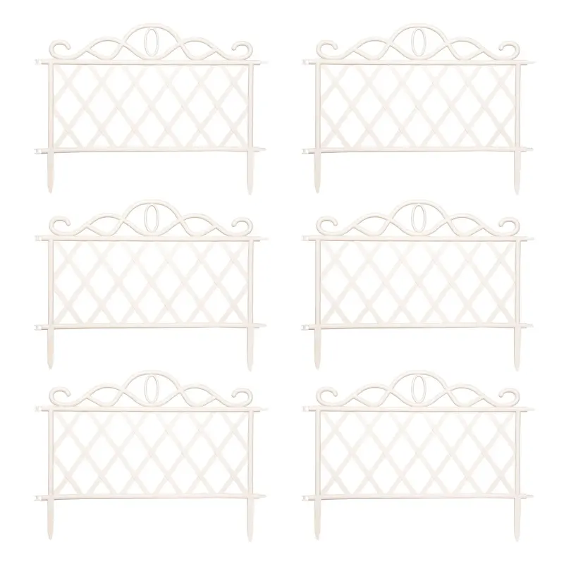 White Plastic Lawn Edging Border – 27cm Length, 6-Pack