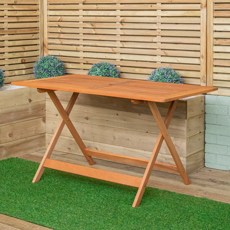 Windermere 6-Person Rectangular Folding Table – Wooden Outdoor Dining