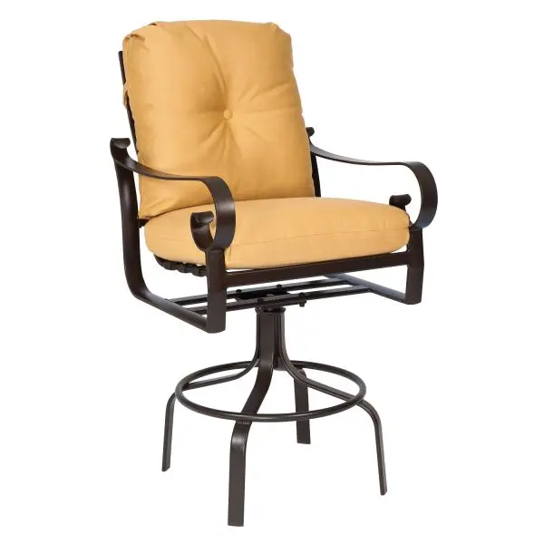 Woodard Belden Cushioned Swivel Bar Height Stool