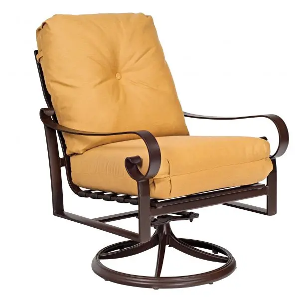 Woodard Belden Cushioned Swivel Rocker Lounge Chair