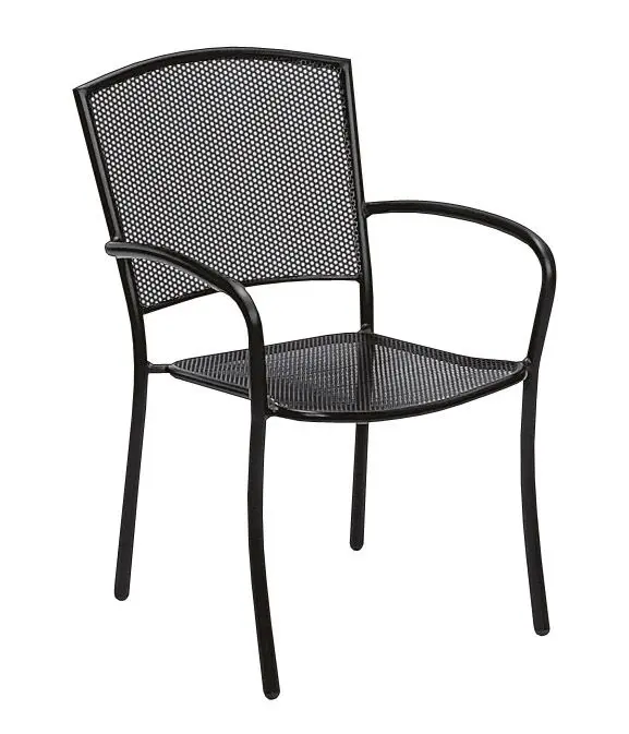 Woodard Café Albion Stackable Armchair – Textured Black Frame