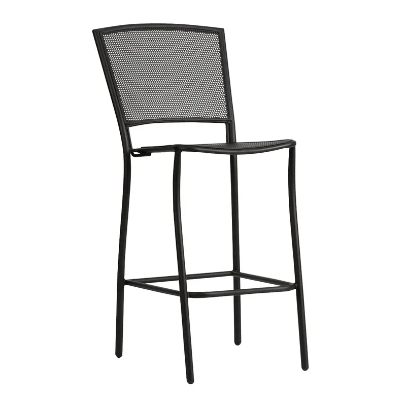 Woodard Café Albion Stationary Bar Stool – Textured Black