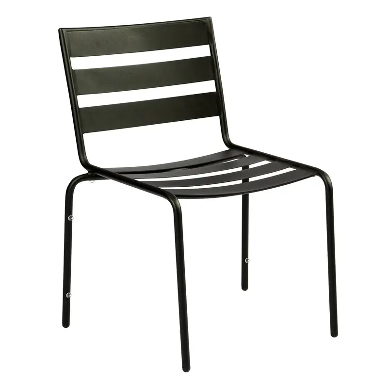 Woodard Café Metro Stackable Dining Side Chair – Textured Black