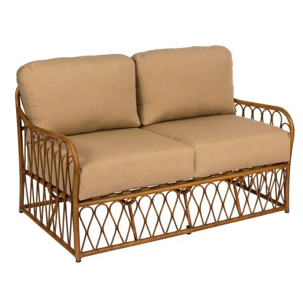 Woodard Cane Love Seat – Compact Two-Person Outdoor Sofa