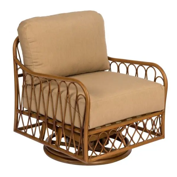 Woodard Cane Swivel Rocking Lounge Chair – Woven-Inspired Relaxer