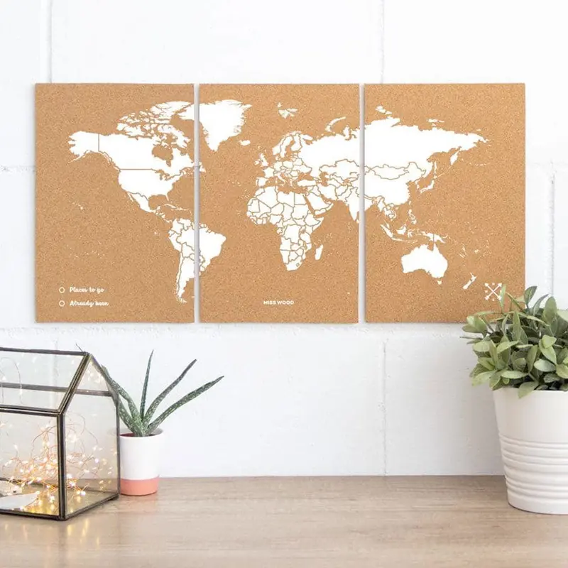 Woody Map Puzzle Edition – Medium Cork Board
