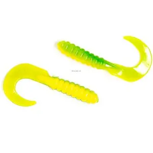 X Zone Compact Grub Lure – 3-Inch Green/Yellow Color (14-Pack)